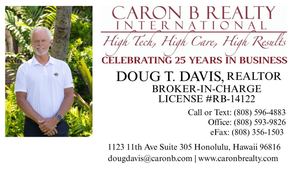 Doug T. Davis, Broker-in-Charge/Property Manager at Caron B Realty International digital business card