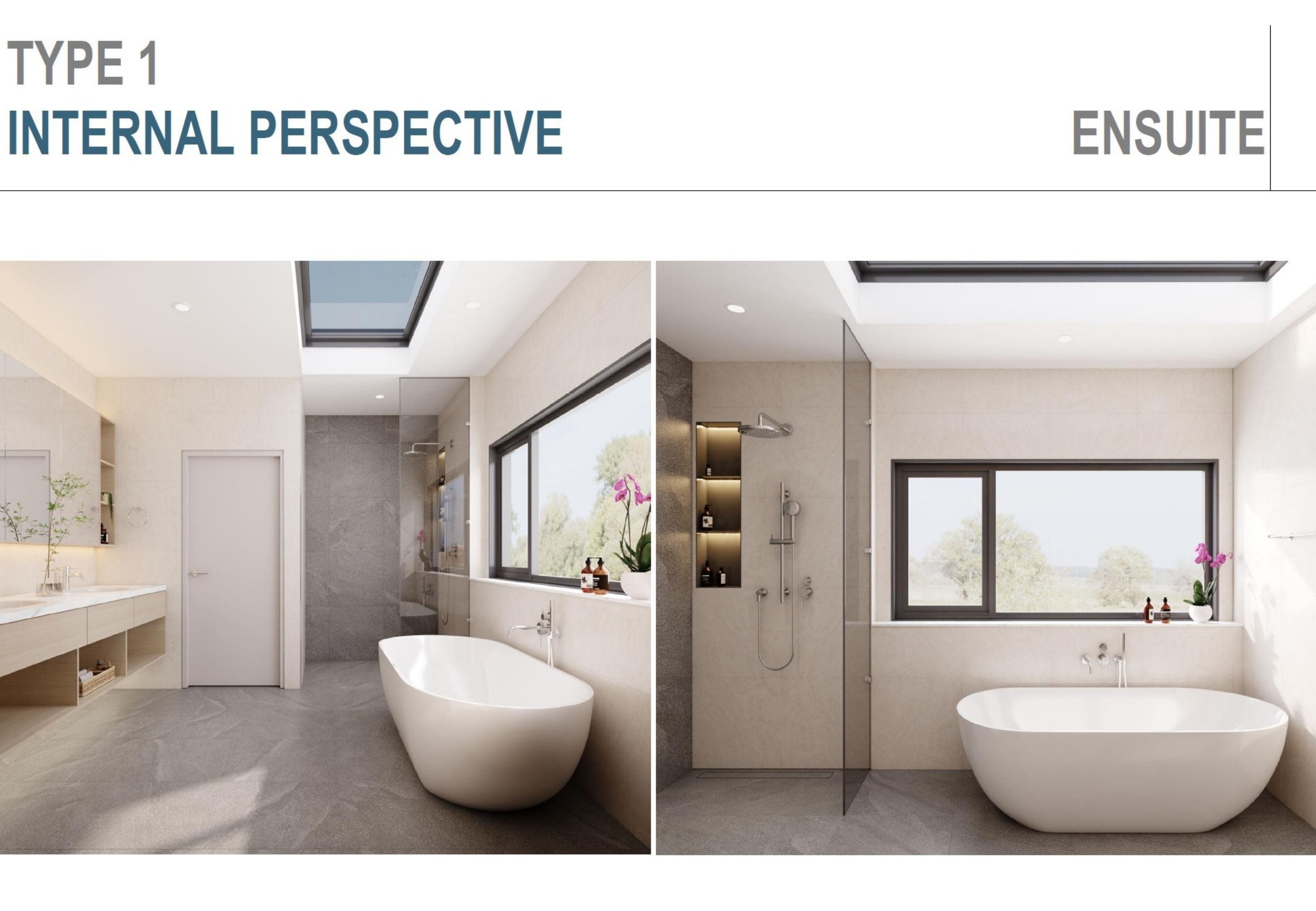 Spa-inspired ensuite bathroom with soaking tub and walk-in shower at The Villas on the 8th.