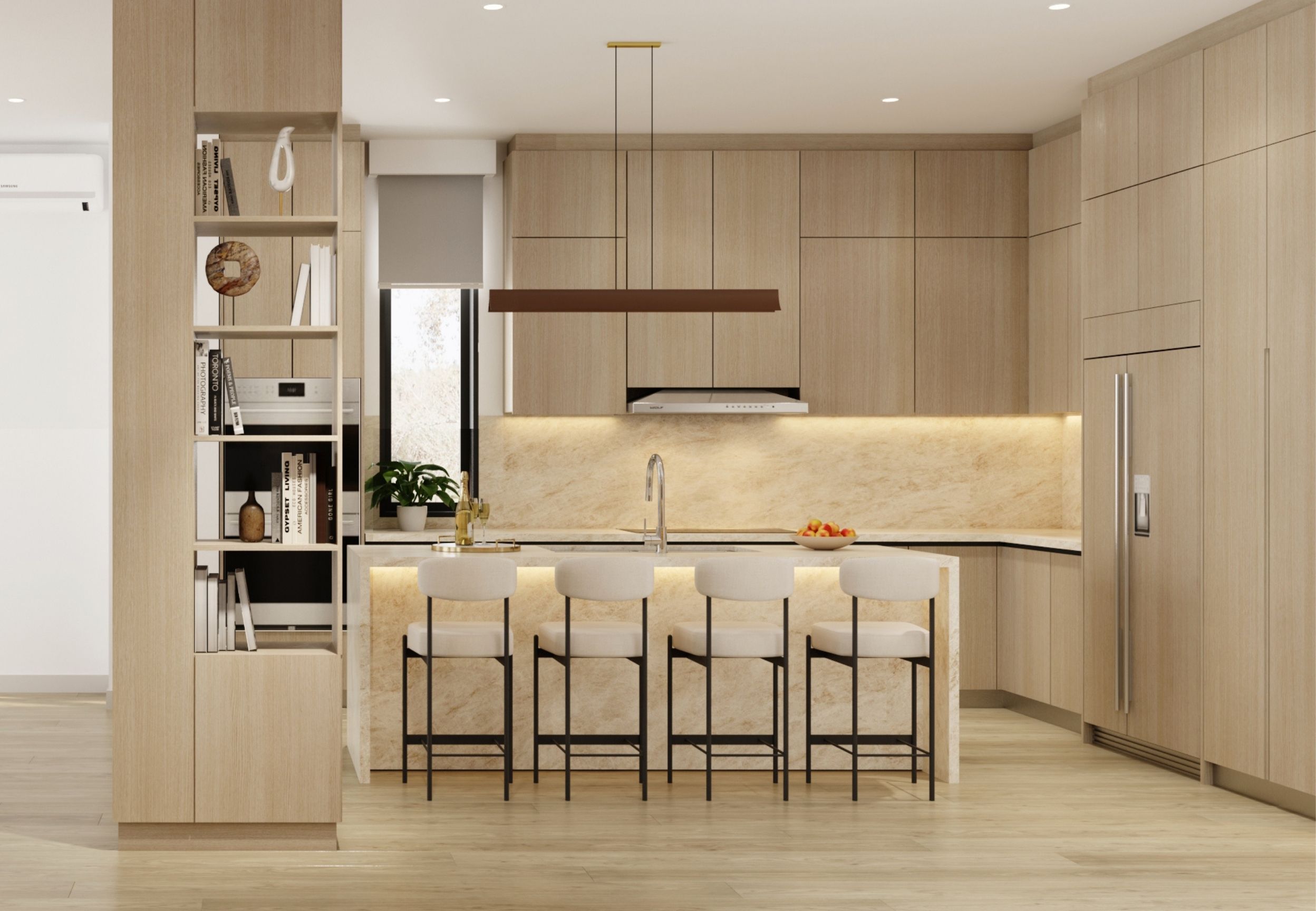 Designer kitchen featuring premium appliances and luxury finishes at The Villas on the 8th.