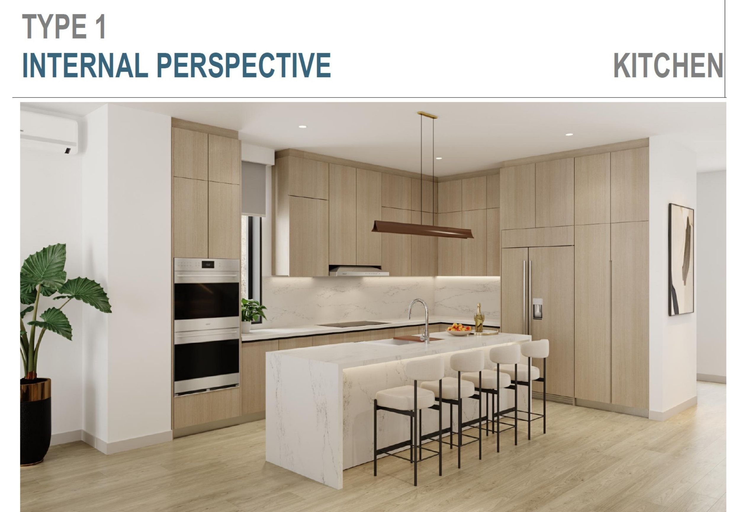 Designer kitchen featuring premium appliances and luxury finishes at The Villas on the 8th.