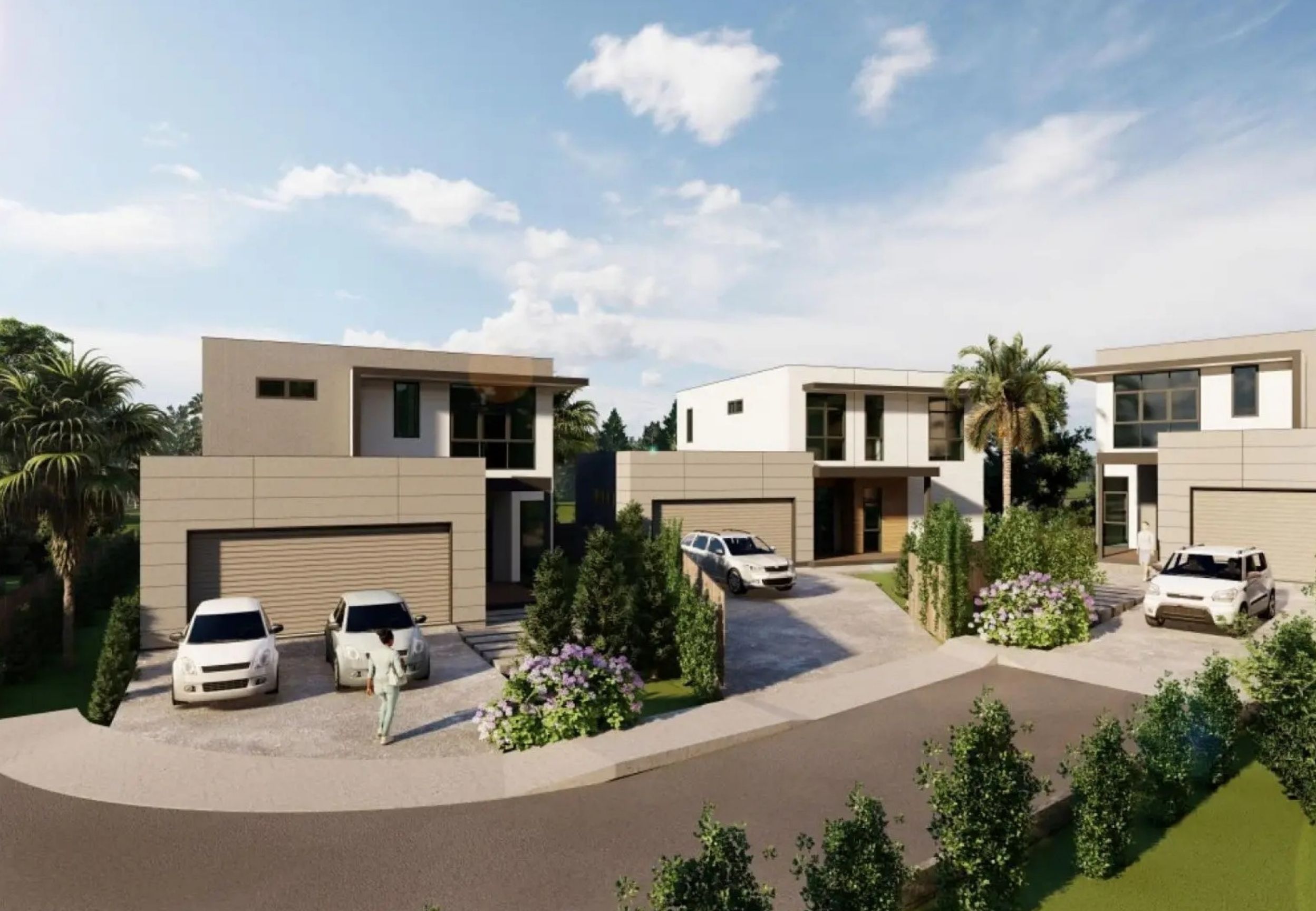Rendering of exclusive collection of modern luxury homes at The Villas on the 8th in Hawaii Kai.