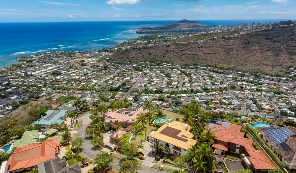 Hawaii loa ridge, east honolulu, aerial photo
