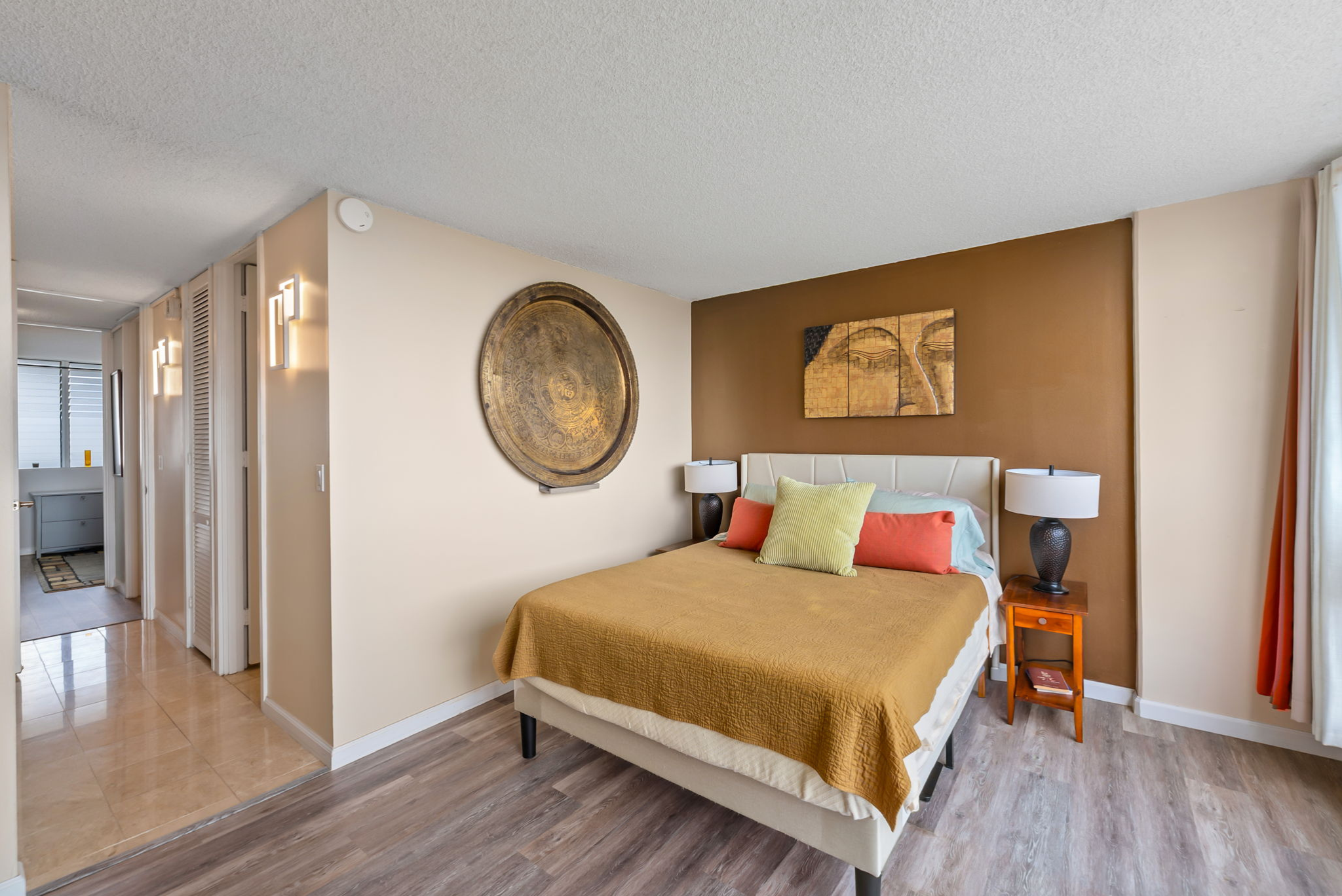 Primary bedroom at a condo in Honolulu