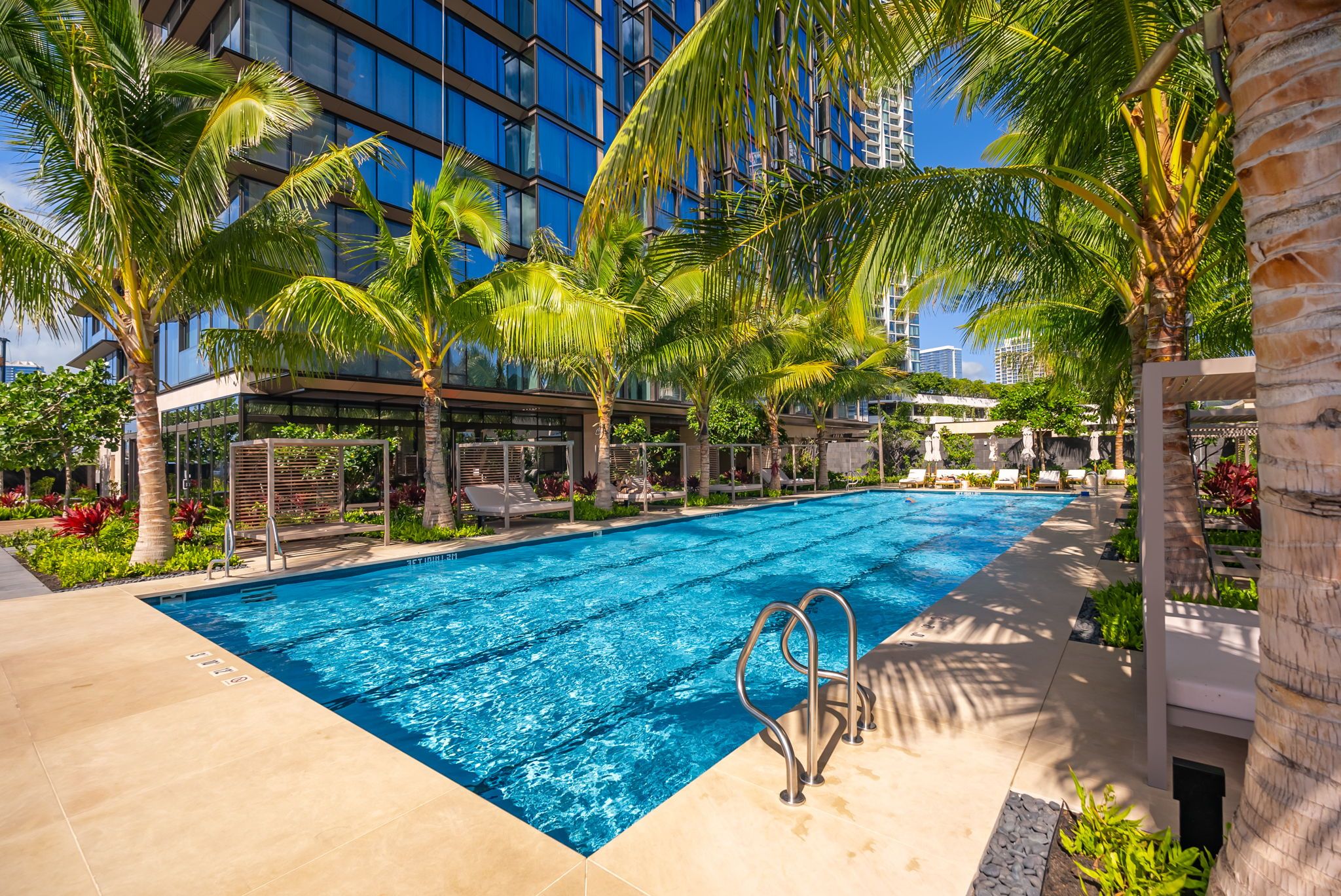 Victoria Place resort-style amenity spaces for residents in Ward Village Honolulu