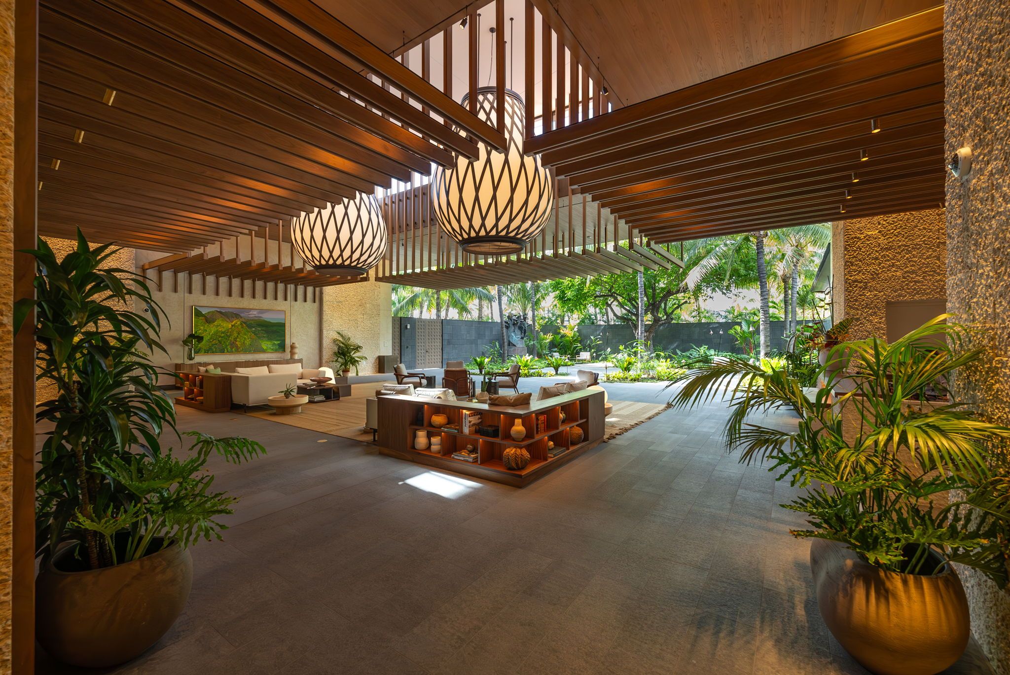 Luxury amenity space at Victoria Place in Honolulu's Ward Village community